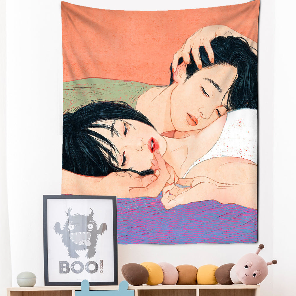 Creative Couple Intimate Home Decor Tapestry Background