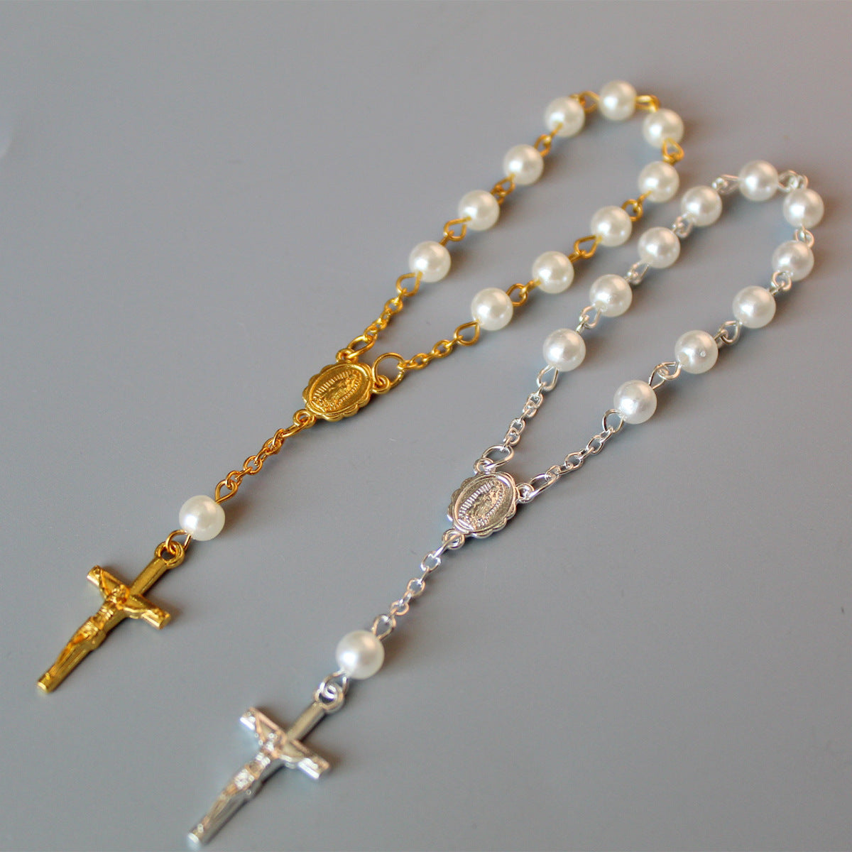 Beads Pearl Cross Full Moon Blessing Bracelet Fashion Jewelry