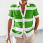 Summer Luxury Fashion New Knitted Shirt Men's Polo Neck Short Sleeve Colored Hollow Breathable Cardigan Men's Top Coat