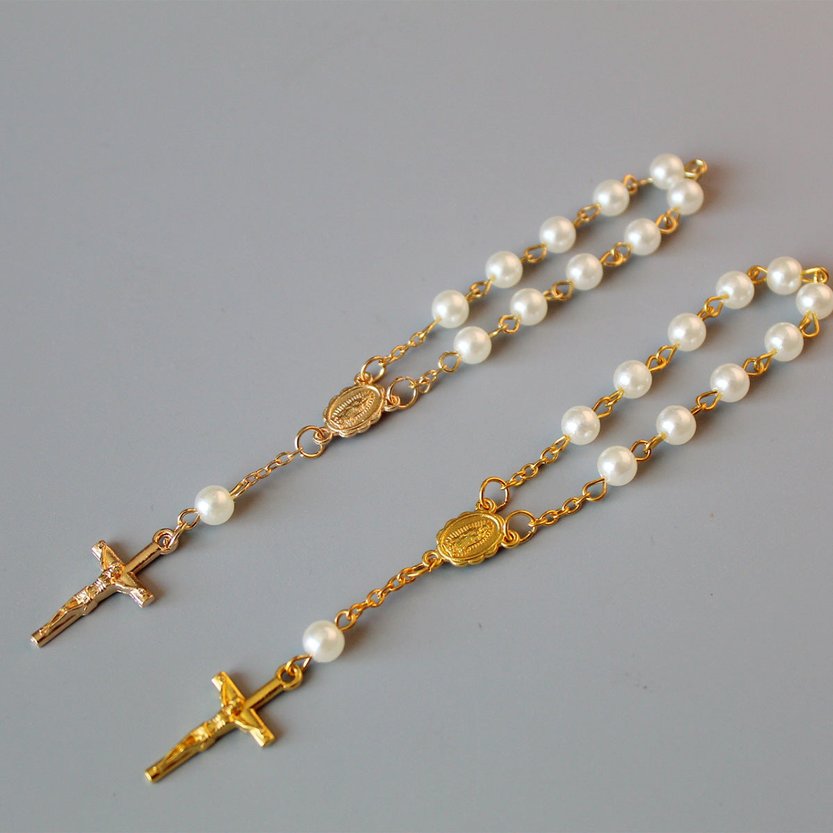 Beads Pearl Cross Full Moon Blessing Bracelet Fashion Jewelry